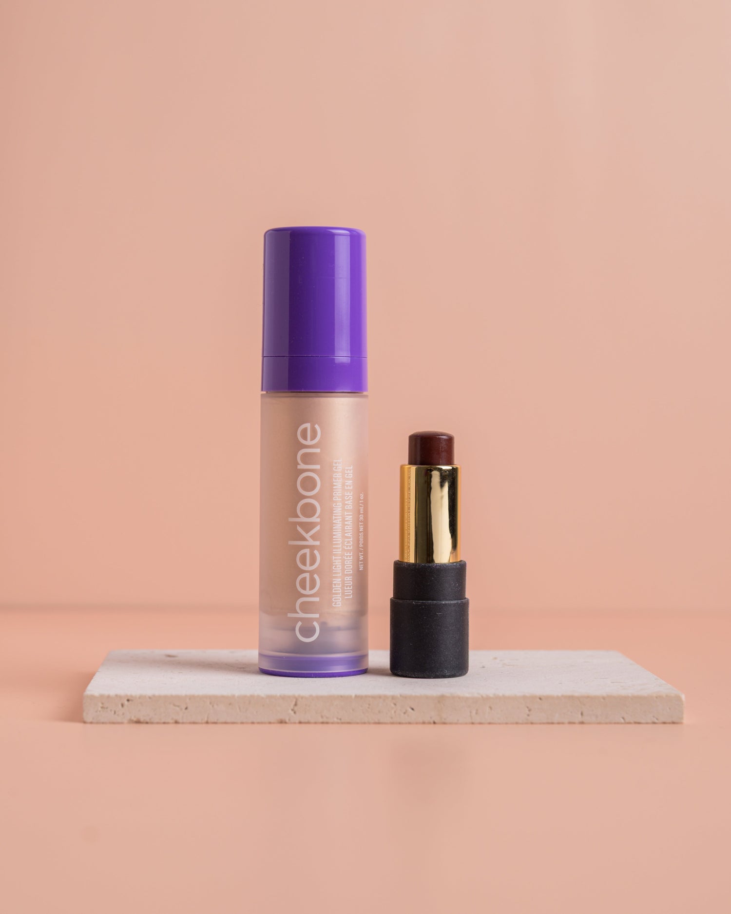 Illuminating Primer Gel & Hydrating Lip Balm Set - Dewy Duo in Golden Light